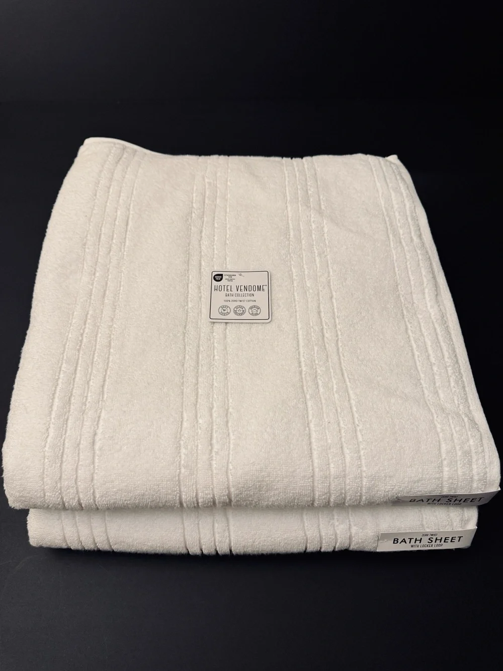 2pc HOTEL VENDOME Premium Plush Zero Twist Cotton Bath Sheet Towel Set